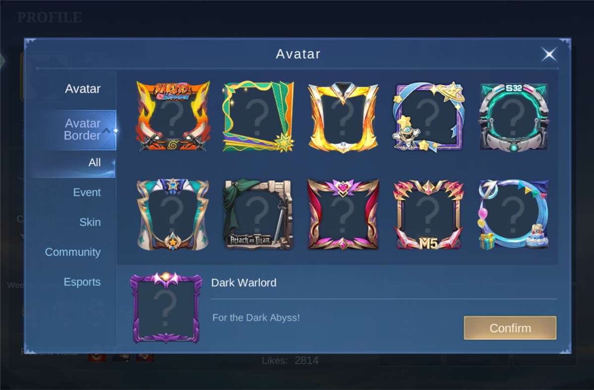 Game account sale Mobile Legends